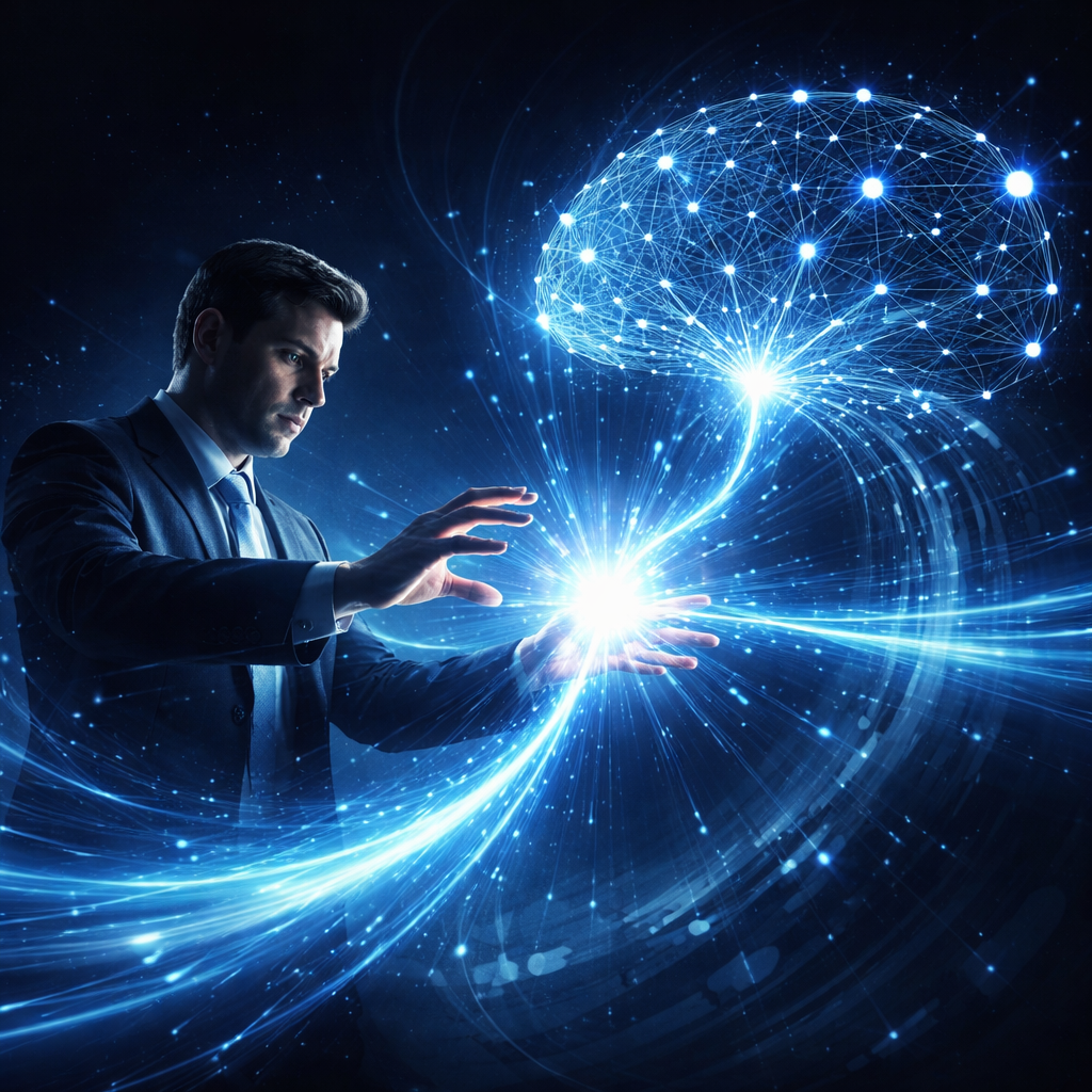 AI orbital energy visualisation representing intelligent automation